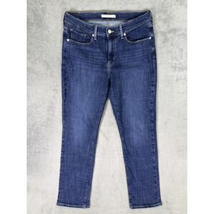 Levis Jeans Womens 30 Blue Dark Wash Denim Classic Straight Mid Rise Stretch